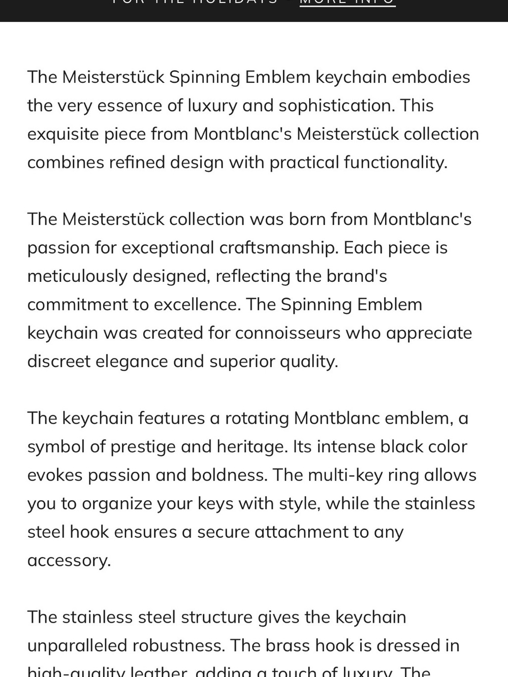 Montblanc Meisterstuck Spinning Emblem Keychain - New with Tag - Picture 4 of 4